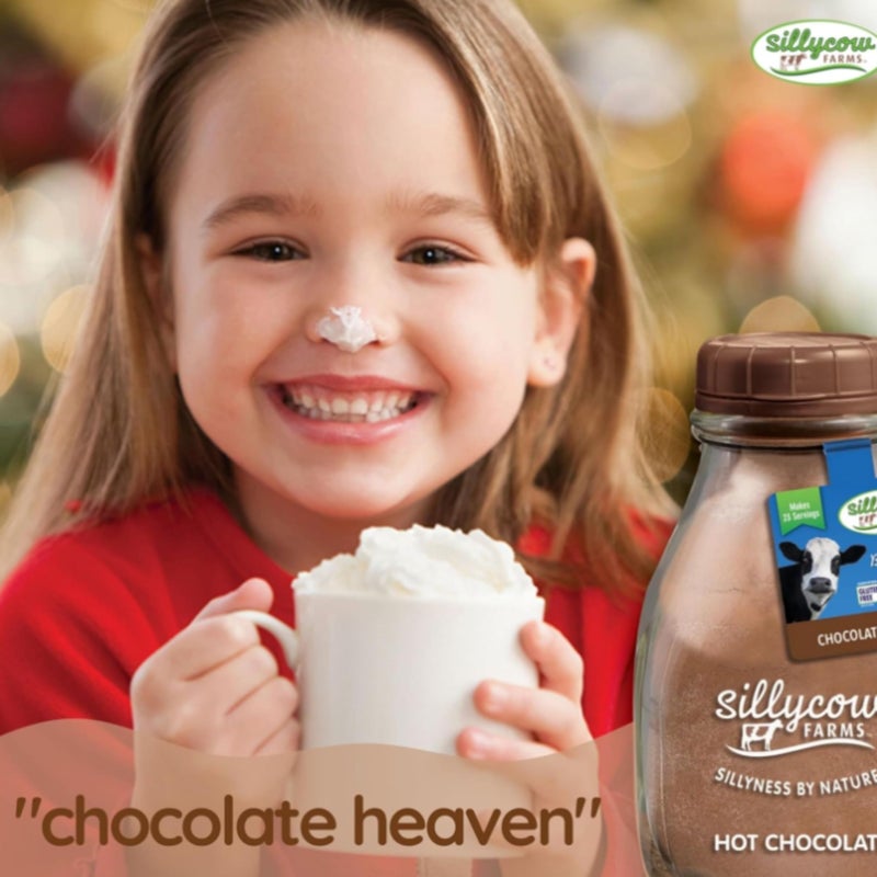 Sillycow Farms Hot Chocolate Mix Truffle Flavor | Vegan, Nut Free Certified Quality Cocoa Powder | Gluten-Free, Non-GMO & Dairy-Free | Reusable Packaging | 16.9 Oz Reusable Glass Bottle - Pack of 1 - Image 4